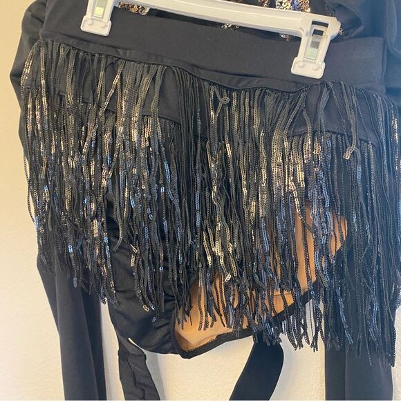 Revolution 10th House Dance Costume 2 piece black sequin BIONIC TH23116 MA adult - Picture 6 of 14